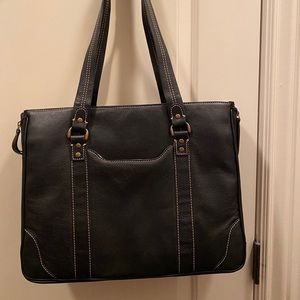 NWOT Franklin Covey leather tote w/laptop pocket